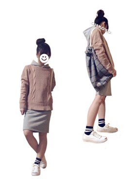 「ピンクニット」｜Atsukoさん（レディース・152cm）の冬コーディネート