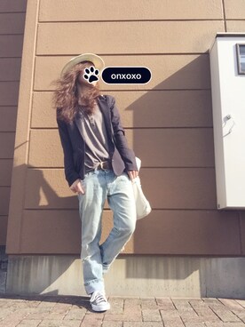 「ストライプジャケット」｜Atsukoさん（レディース・152cm）の春コーディネート