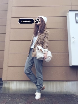 「ストライプジャケット」｜Atsukoさん（レディース・152cm）の春コーディネート