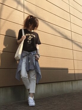 「Another Edition（アナザーエディション）のadidas SUPERSTAR/BC adidas SUPERSTAR（スニーカー）」を使った、Atsukoさん（レディース・152cm）の春コーディネート