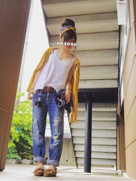 「ボーイフレンドデニム」｜「アイテム（財布/小物）」を使った、Atsukoさん（レディース・152cm）の夏コーディネート