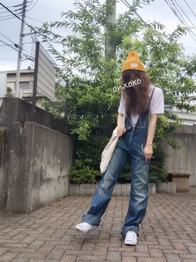 「TODAYFUL（トゥデイフル）のVintageトートバッグ（トートバッグ）」を使った、Atsukoさん（レディース・152cm）の夏コーディネート