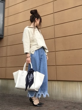 「切りっぱなし」｜「アイテム（パンプス）」を使った、Atsukoさん（レディース・152cm）の春コーディネート
