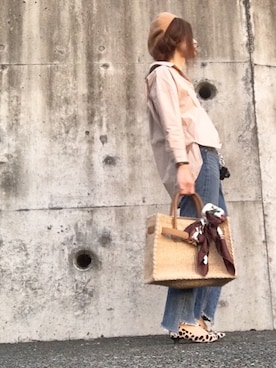 「スキッパーシャツ」｜「アイテム（ハンチング/ベレー帽）」を使った、Atsukoさん（レディース・152cm）の秋コーディネート