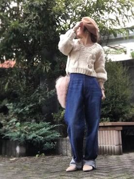 「SHIPS for women（シップスフォーウィメン）の★★ウールベレー 16FW（ハンチング/ベレー帽）」を使った、Atsukoさん（レディース・152cm）の秋コーディネート