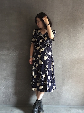 「VINTAGE（ヴィンテージ）のアイテム（ワンピース）」を使った、yoshikoさん（レディース・161cm）の夏コーディネート