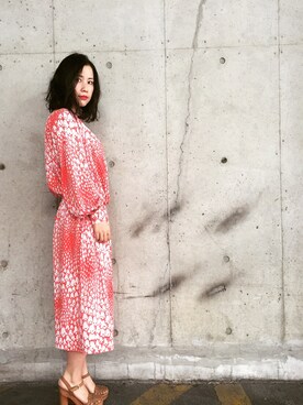 「VINTAGE（ヴィンテージ）のアイテム（ワンピース）」を使った、yoshikoさん（レディース・161cm）の夏コーディネート