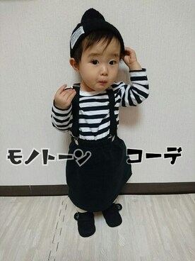 「アイテム（ラッピングキット、グリーン系）」を使った、kohaさん（キッズ・70cm）の秋コーディネート