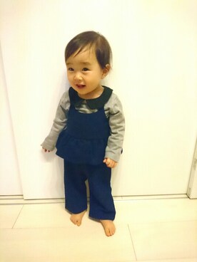 「アイテム（ラッピングキット、グリーン系）」を使った、kohaさん（キッズ・70cm）の冬コーディネート