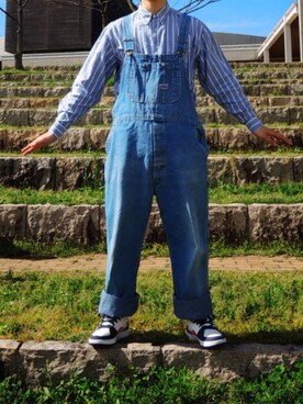 「BIG SMITH（ビッグスミス）のアイテム（つなぎ/オールインワン）」を使った、Kaoruさん（メンズ・178cm）の春コーディネート
