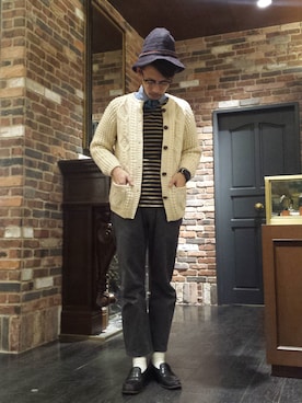 「アイテム（ソックス/靴下）」を使った、窪田 孝之さん（メンズ・170cm）の冬コーディネート