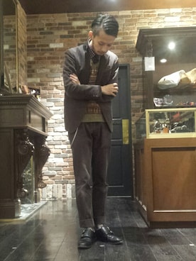 「モンクストラップ」｜窪田 孝之さん（メンズ・170cm・30代）の冬コーディネート