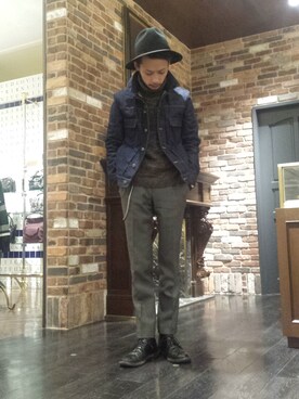 「A.P.C.（アーペーセー）のアイテム（ジャケット/アウター）」を使った、窪田 孝之さん（メンズ・170cm）の冬コーディネート