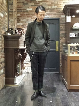 「アイテム（テーラードジャケット）」を使った、窪田 孝之さん（メンズ・170cm）の冬コーディネート