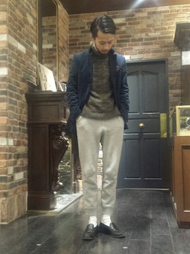 「アイテム（テーラードジャケット）」を使った、窪田 孝之さん（メンズ・170cm）の冬コーディネート