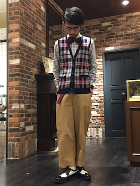 「NANO universe（ナノユニバース）のアイテム（その他シューズ）」を使った、窪田 孝之さん（メンズ・170cm）の春コーディネート