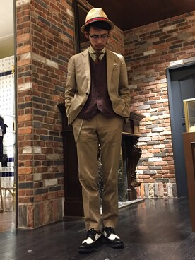 「NANO universe（ナノユニバース）のアイテム（その他シューズ）」を使った、窪田 孝之さん（メンズ・170cm）の春コーディネート