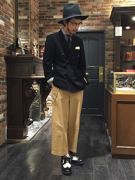 「NANO universe（ナノユニバース）のアイテム（その他シューズ）」を使った、窪田 孝之さん（メンズ・170cm）の夏コーディネート