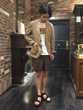 「LUMINOX（ルミノックス）のアイテム（腕時計）」を使った、窪田 孝之さん（メンズ・170cm）の夏コーディネート