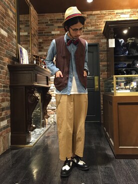 「NANO universe（ナノユニバース）のアイテム（その他シューズ）」を使った、窪田 孝之さん（メンズ・170cm）の夏コーディネート