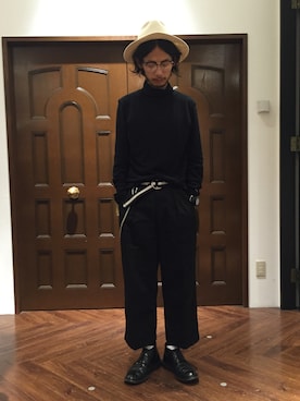 「LUMINOX（ルミノックス）のアイテム（腕時計）」を使った、窪田 孝之さん（メンズ・170cm）の秋コーディネート