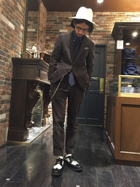 「NANO universe（ナノユニバース）のアイテム（その他シューズ）」を使った、窪田 孝之さん（メンズ・170cm）の秋コーディネート