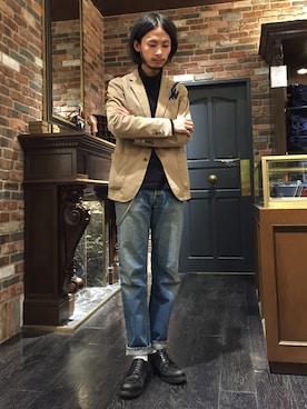 「Paraboot」｜窪田 孝之さん（メンズ・170cm）の秋コーディネート