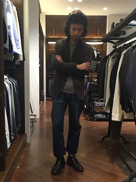 「ALDEN」｜窪田 孝之さん（メンズ・170cm）の秋コーディネート