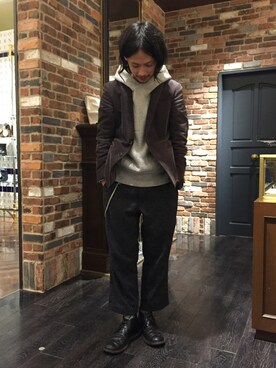 「LUMINOX（ルミノックス）のアイテム（腕時計）」を使った、窪田 孝之さん（メンズ・170cm）の冬コーディネート