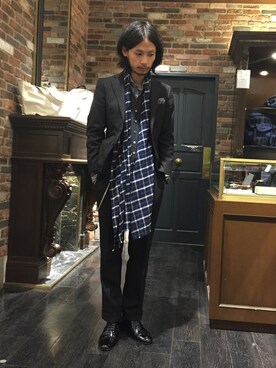 「LUMINOX（ルミノックス）のアイテム（腕時計）」を使った、窪田 孝之さん（メンズ・170cm）の冬コーディネート