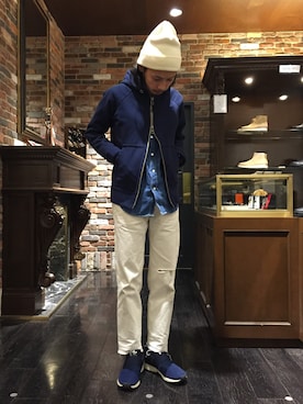 「chimala（チマラ）のアイテム（パンツ）」を使った、窪田 孝之さん（メンズ・170cm）の冬コーディネート