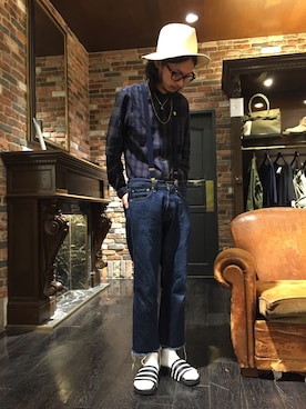 「アイテム（サスペンダー）」を使った、窪田 孝之さん（メンズ・170cm）の春コーディネート