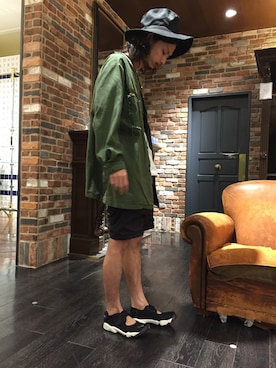 「NANO universe（ナノユニバース）のアイテム（サンダル）」を使った、窪田 孝之さん（メンズ・170cm）の春コーディネート