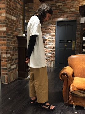 「アイテム（サンダル）」を使った、窪田 孝之さん（メンズ・170cm）の夏コーディネート