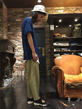 「NANO universe（ナノユニバース）のアイテム（サンダル）」を使った、窪田 孝之さん（メンズ・170cm）の夏コーディネート