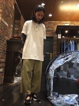 「NANO universe（ナノユニバース）のアイテム（サンダル）」を使った、窪田 孝之さん（メンズ・170cm）の夏コーディネート