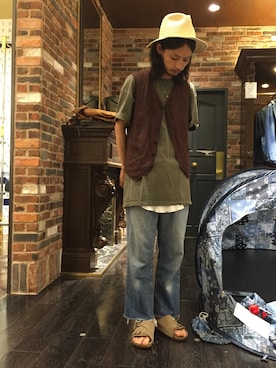 「アイテム（サンダル）」を使った、窪田 孝之さん（メンズ・170cm）の夏コーディネート