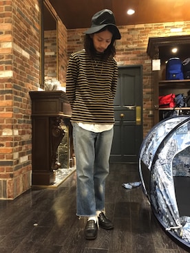 「アイテム（レッグウェア）」を使った、窪田 孝之さん（メンズ・170cm）の秋コーディネート