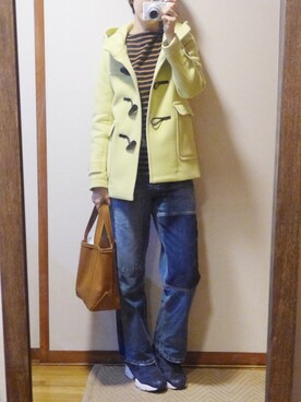 ダッフルコートを使った リメイクジーンズ の人気ファッションコーディネート Wear