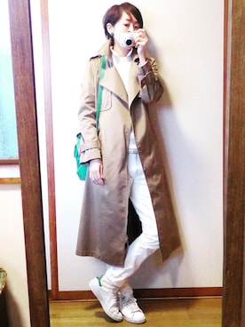 「DRWCYS（ドロシーズ）のアイテム（トレンチコート）」を使った、もこさん（レディース・165cm）の冬コーディネート