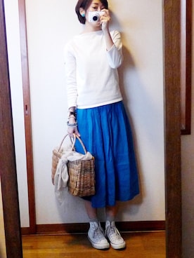 「Pont de Chalons（ポンデシャロン）のアイテム」を使った、もこさん（レディース・165cm）の春コーディネート