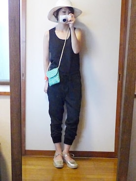 「ARMEN（アーメン）のアイテム（帽子）」を使った、もこさん（レディース・165cm）の夏コーディネート