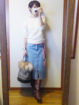 「COMPILATION（コンピレーション）のアイテム」を使った、もこさん（レディース・165cm）の秋コーディネート