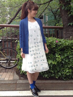 「アイテム（ワンピース/ドレス）」を使った、29qさん（レディース・158cm）の春コーディネート