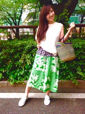 「アイテム（パンツ）」を使った、29qさん（レディース・158cm）の春コーディネート