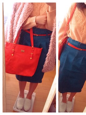 「mocha（モチャ）のアイテム（バッグ）」を使った、안녕さん（レディース・158cm）の冬コーディネート