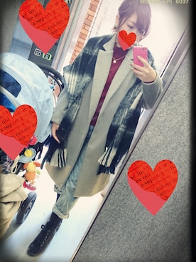 「FROMFIRST musee（フロムファーストミュゼ）のアイテム（チェスターコート）」を使った、まるちゃんさん（レディース・151cm）の冬コーディネート