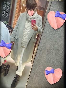 「タートル」｜「アイテム（チェスターコート）」を使った、まるちゃんさん（レディース・151cm）の冬コーディネート