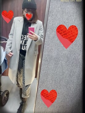 「FROMFIRST musee（フロムファーストミュゼ）のアイテム（チェスターコート）」を使った、まるちゃんさん（レディース・151cm）の冬コーディネート