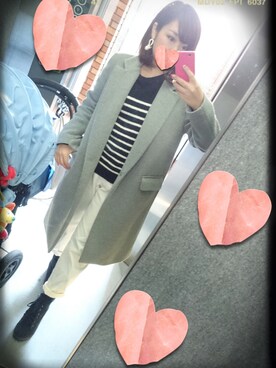 「FROMFIRST musee（フロムファーストミュゼ）のアイテム（チェスターコート）」を使った、まるちゃんさん（レディース・151cm）の冬コーディネート